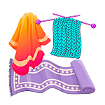 Crochês, panos de prato e tapetes